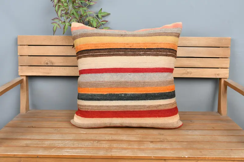 24x24 Red Cushion Case, Interior Designer Pillow, Crochet Pattern Pillow, Aesthetic Pillow, Pillow Case, Home Decor Pillow, Boho Pillow - 6