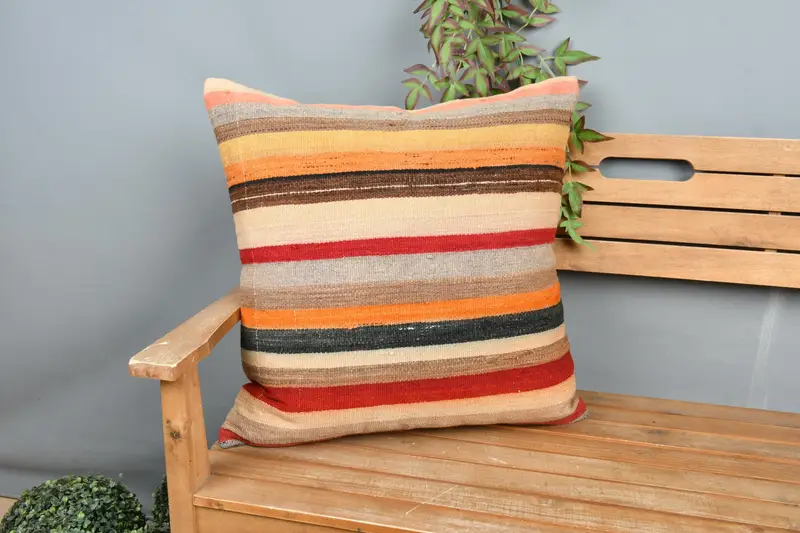 24x24 Red Cushion Case, Interior Designer Pillow, Crochet Pattern Pillow, Aesthetic Pillow, Pillow Case, Home Decor Pillow, Boho Pillow - 1