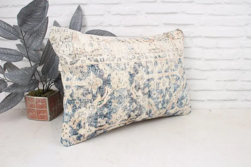 Aztec Pillow Case, Oriental Pillow Case, Pillow for Sofa, 16x24 Beige Pillow Sham, Pillow, Handmade Kilim Cushion, Kilim Cushion Sham - 3