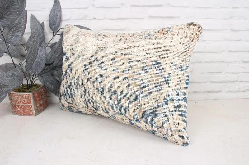Aztec Pillow Case, Oriental Pillow Case, Pillow for Sofa, 16x24 Beige Pillow Sham, Pillow, Handmade Kilim Cushion, Kilim Cushion Sham - 4