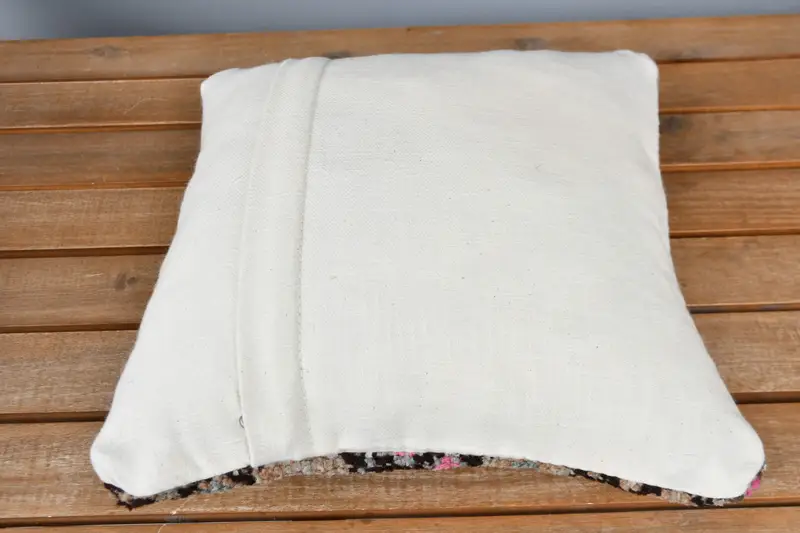 12x12 Brown Cushion Cover, Bolster Throw Cushion, Cushion Cover, Vintage Kilim Throw Pillow, Antique Pillows, Kilim Cushion Sham - 5