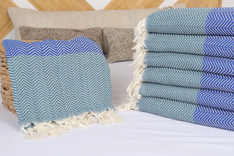 Turkish Bedcover, Shower Curtain, Personalized Blanket, Bachelor Party Favors, 84x80 Cotton Chevron Towel, Boho Throw Blankets, Decorative Blanket - 4