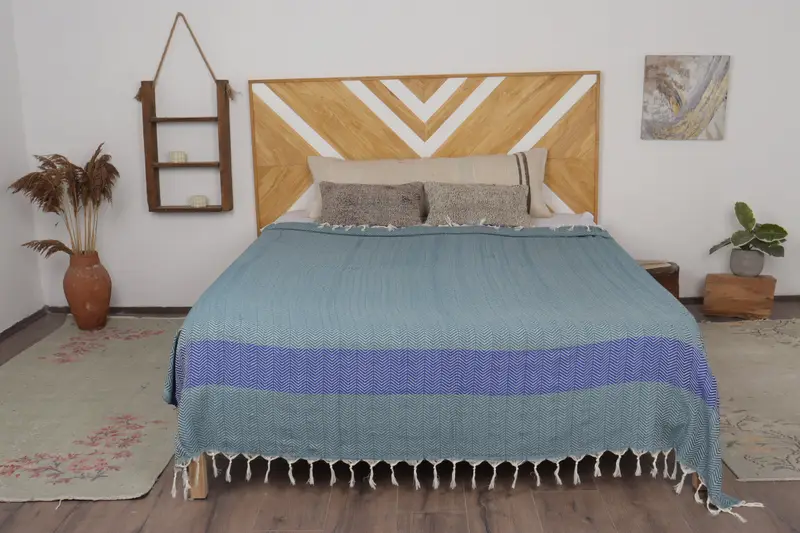 Turkish Bedcover, Shower Curtain, Personalized Blanket, Bachelor Party Favors, 84x80 Cotton Chevron Towel, Boho Throw Blankets, Decorative Blanket - 7