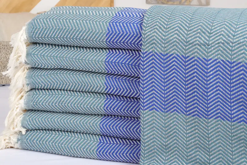 Turkish Bedcover, Shower Curtain, Personalized Blanket, Bachelor Party Favors, 84x80 Cotton Chevron Towel, Boho Throw Blankets, Decorative Blanket - 2