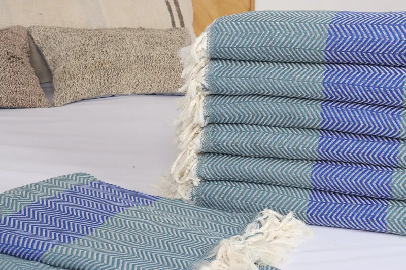 Turkish Bedcover, Shower Curtain, Personalized Blanket, Bachelor Party Favors, 84x80 Cotton Chevron Towel, Boho Throw Blankets, Decorative Blanket - 3