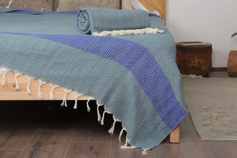 Turkish Bedcover, Shower Curtain, Personalized Blanket, Bachelor Party Favors, 84x80 Cotton Chevron Towel, Boho Throw Blankets, Decorative Blanket - 1