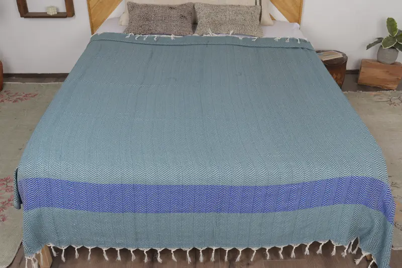 Turkish Bedcover, Shower Curtain, Personalized Blanket, Bachelor Party Favors, 84x80 Cotton Chevron Towel, Boho Throw Blankets, Decorative Blanket - 8