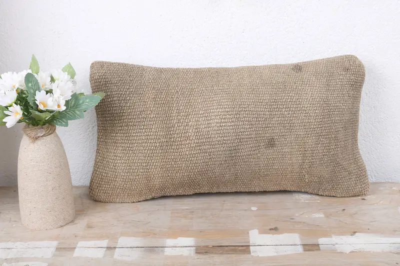 Retro Pillow, 8x16 Brown Cushion Cover, Cushion Cover, Handmade Kilim Cushion, Rustic Pillow Case, Boho Pillow, Antique Pillows - 2