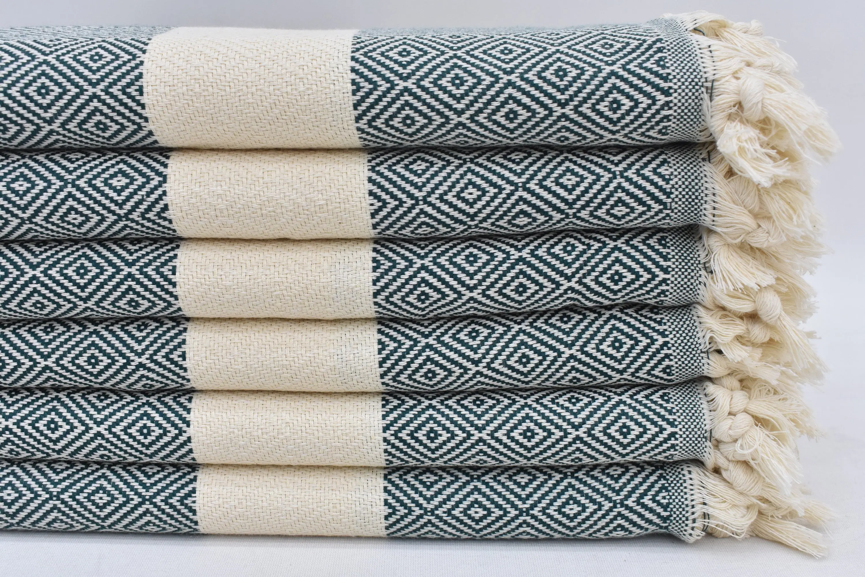 Holiday Towel Monogrammed Hand Towel Organic Cotton Green, 36x20 Inches - 1