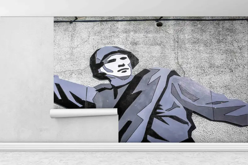 Banksy Wall Mural, Paper Cutting Art, Paper Craft, Solider Graffiti Painting, Stick On Wallpaper Art Deco, Banksy Wallpaper, Man Cave Decor, - 6