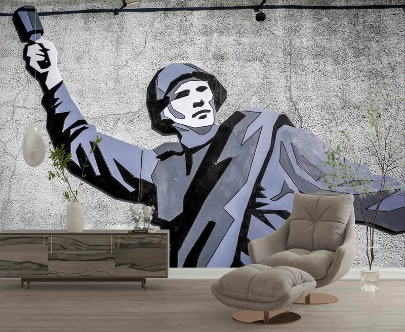 Banksy Wall Mural, Paper Cutting Art, Paper Craft, Solider Graffiti Painting, Stick On Wallpaper Art Deco, Banksy Wallpaper, Man Cave Decor, - 3