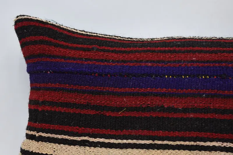 Kilim Cushion Sham, 12x36 Red Cushion, Outdoor Cushion Case, Bolster Pillow Cover, Handmade Kilim Cushion, Kilim Pillow, Pillow Cover - 2