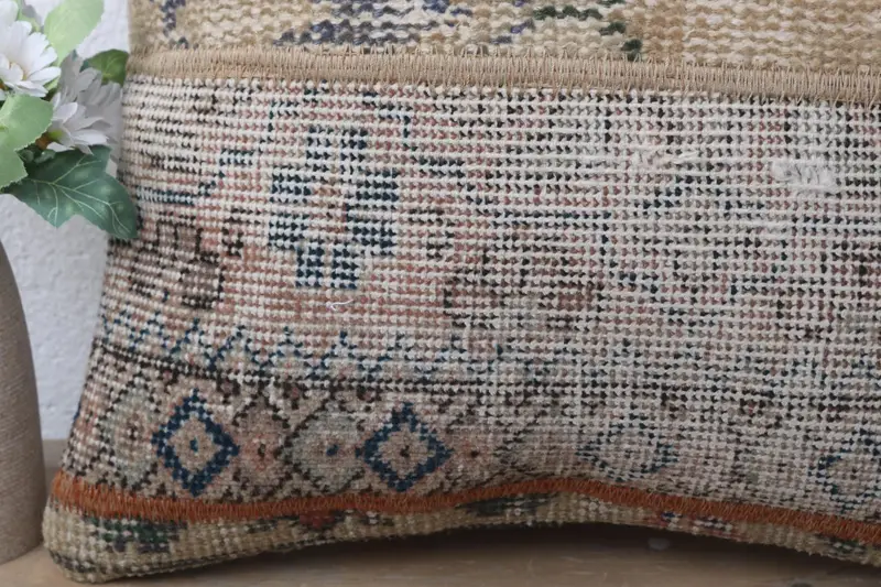 Pillow Case, Handmade Kilim Cushion, Muted Pillow Case, 16x16 Blue Cushion Case, Interior Designer Pillow, Home Decor Pillow - 3