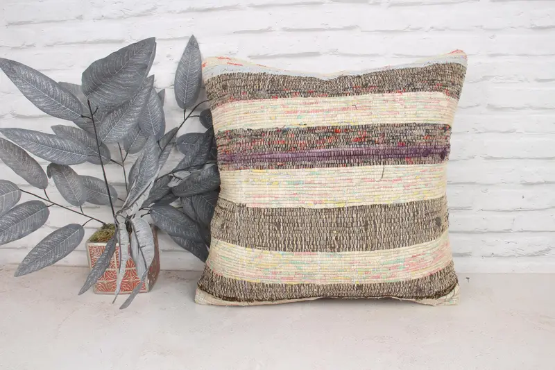 Pet Pillow Case, Pillow for Couch, Pillow Cover, Comfy Throw Pillow, 20x20 Beige Cushion Cover, Boho Pillow, Kilim Pillow Cover, Car Cushion - 1