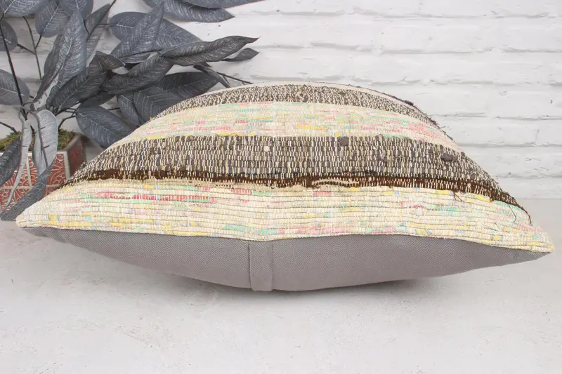 Pet Pillow Case, Pillow for Couch, Pillow Cover, Comfy Throw Pillow, 20x20 Beige Cushion Cover, Boho Pillow, Kilim Pillow Cover, Car Cushion - 5