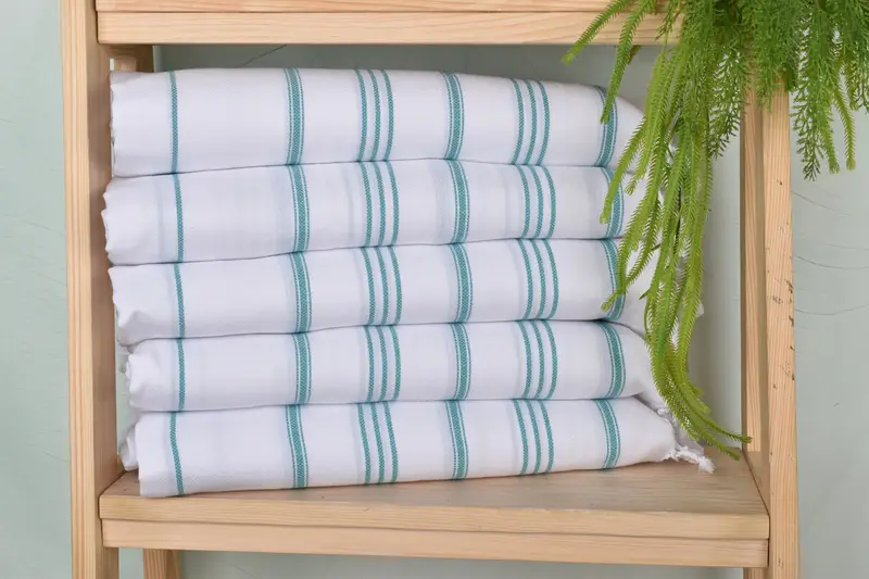 40x24 Cotton Striped Towel, Monogram Kitchen Towel, Monogrammed Hand Towel, Personalized Gifts, Home Decor Gifts, Personalized Gift For Him - 1