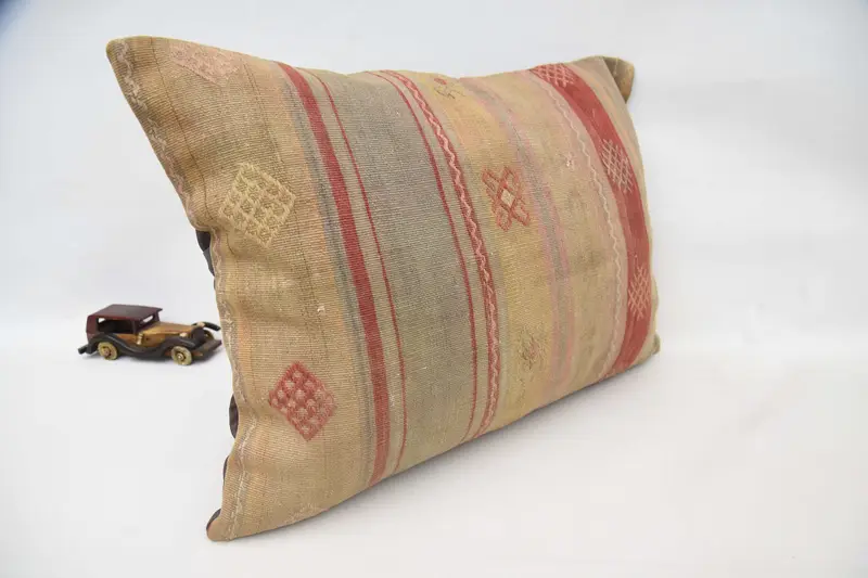 Kilim Cushion Sham, Pillow Cover, Accent Cushion, 20x28 Orange Cushion Cover, Southwestern Pillow Sham, Handmade Kilim Cushion, Kilim Pillow Cover - 3