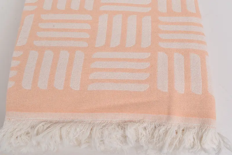 96x88 Cotton Geometric Towel, Personalized Blanket, Bridal Shower Gift, Bohemian Bedspread, Custom Wedding Gifts, Turkish Towel Beach Blanket - 4