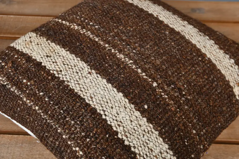 Ottoman Pillow, Throw Kilim Pillow, Pillow for Couch, Pillow, Retro Throw Cushion Cover, 12x12 Brown Cushion, Ethnical Kilim Rug Pillow - 4
