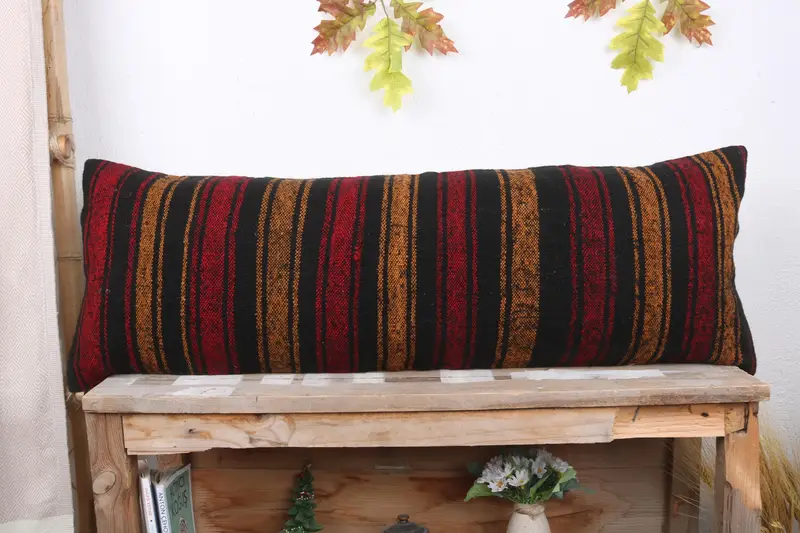 Kilim Pillow, Handmade Rug Seat Pillow, Natural Pillow Cover, Sofa Cushion Case, 12x36 Red Cushion, Kilim Pillow Cover, Gift Pillow, Cushion Case - 2
