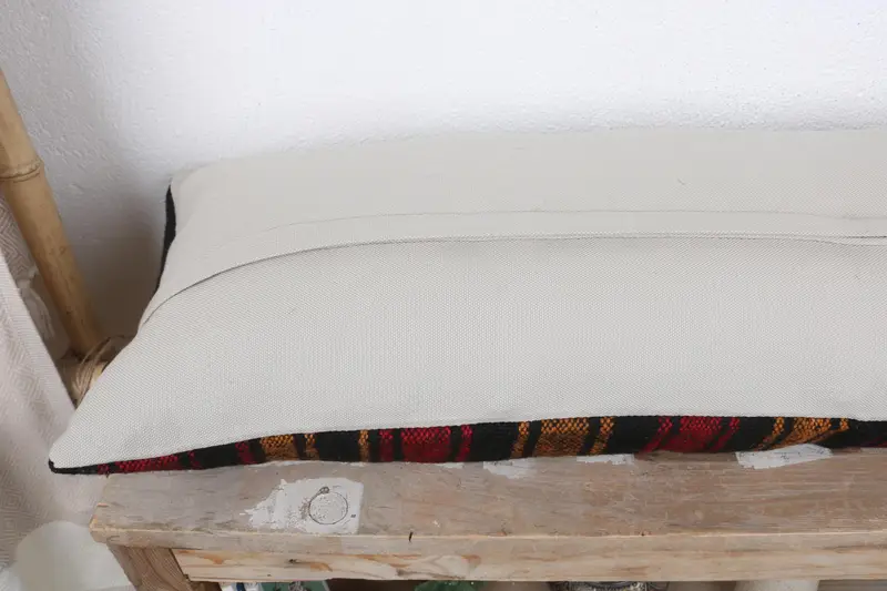 Kilim Pillow, Handmade Rug Seat Pillow, Natural Pillow Cover, Sofa Cushion Case, 12x36 Red Cushion, Kilim Pillow Cover, Gift Pillow, Cushion Case - 7