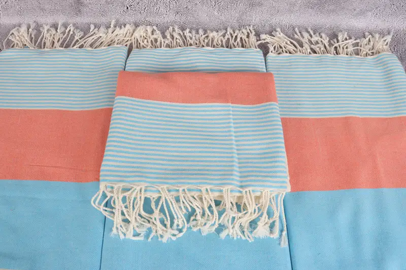 Family Gift Basket, Travel towel, Turkish Towel USA, Fouta towel, Soft and absorbent Turkish towel, House Warming Gift, 68x40 Cotton Striped Towel - 4