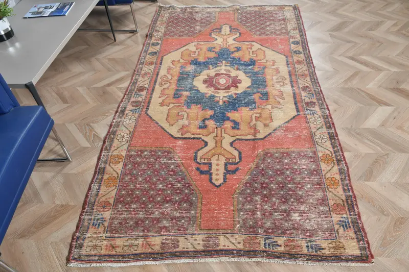 Kırmızı ve Mor Halı, 4,5x8,2 ft Sağlam Konfor