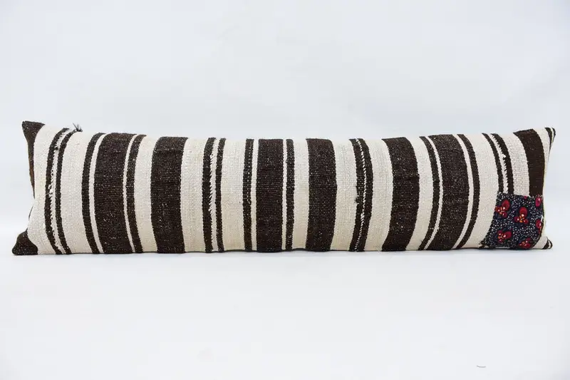 Art Deco Pillow, 12x48 White Pillow Case, Cushion Case, Turkish Pillow, Boho Pillow Sham Cover, Handmade Kilim Cushion, Retro Pillow Case - 4