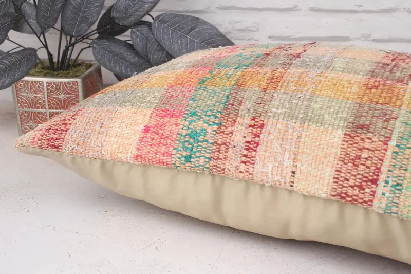 Couch Pillow, Cushion, Gift Pillow, 16x24 Beige Cushion Case, Kilim Cushion Sham, Home Decor Pillow, Office Chair Cushion Cover - 6