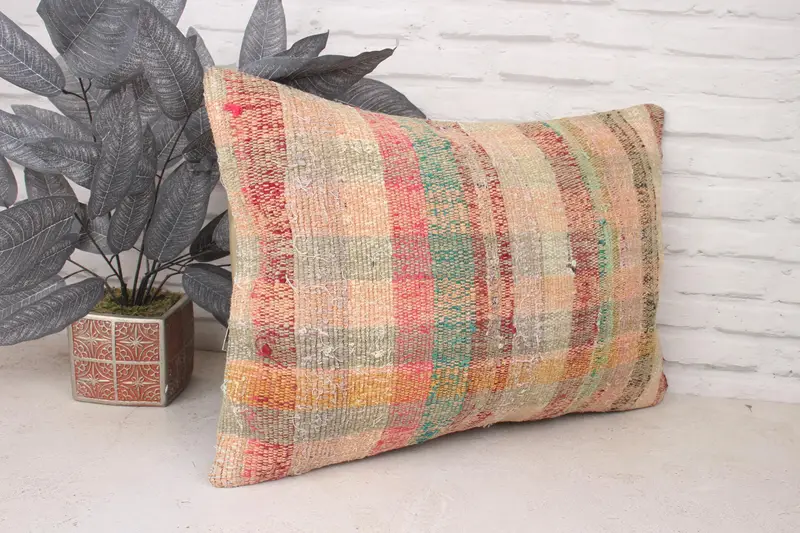 Couch Pillow, Cushion, Gift Pillow, 16x24 Beige Cushion Case, Kilim Cushion Sham, Home Decor Pillow, Office Chair Cushion Cover - 4
