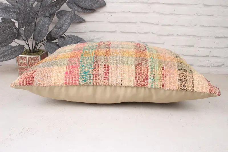 Couch Pillow, Cushion, Gift Pillow, 16x24 Beige Cushion Case, Kilim Cushion Sham, Home Decor Pillow, Office Chair Cushion Cover - 5