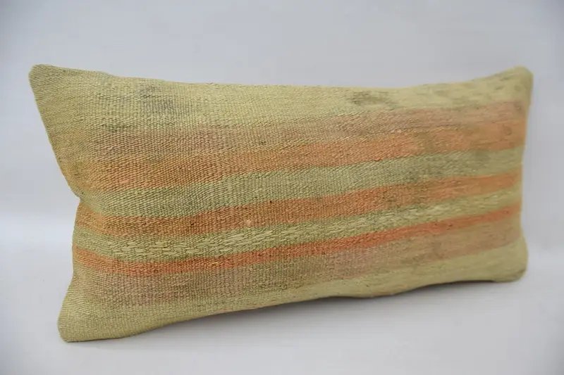 Southwestern Pillow Case, Turkish Kilim Pillow, 12x24 Beige Pillow Case, Gift Pillow, Sofa Bolster Pillow Sham, Interior Designer Pillow, Pillow - 2
