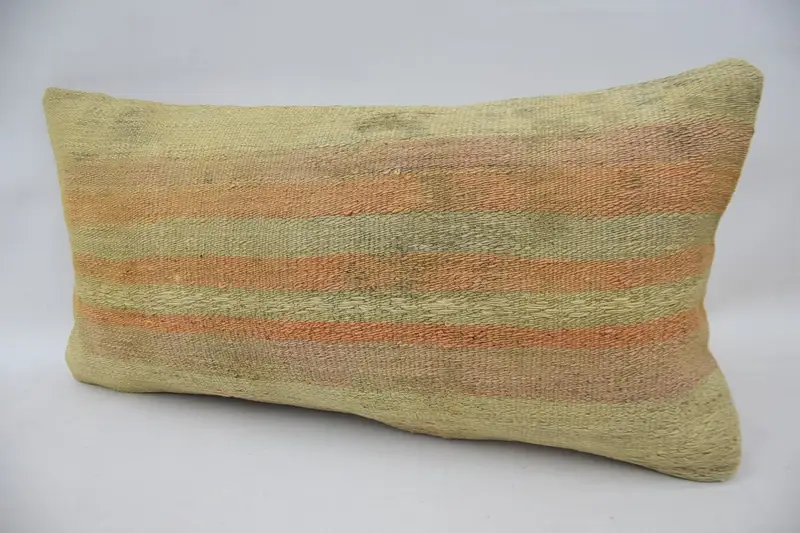 Southwestern Pillow Case, Turkish Kilim Pillow, 12x24 Beige Pillow Case, Gift Pillow, Sofa Bolster Pillow Sham, Interior Designer Pillow, Pillow - 3