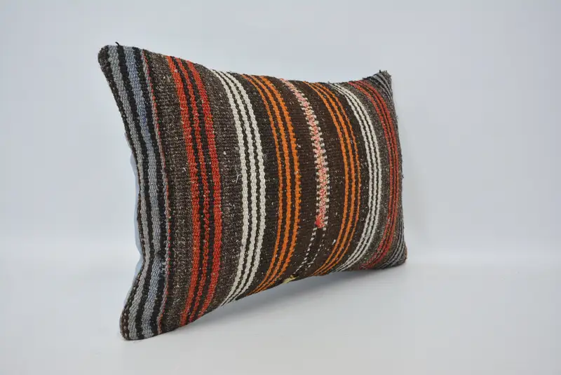 Pillow Case, Boho Pillow Sham Cover, Outdoor Pillow Cover, Boho Throw Pillow, Gift Pillow, Vintage Pillow, 16x24 Brown Pillow - 3