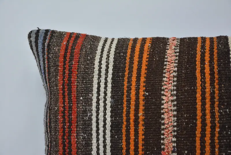 Pillow Case, Boho Pillow Sham Cover, Outdoor Pillow Cover, Boho Throw Pillow, Gift Pillow, Vintage Pillow, 16x24 Brown Pillow - 2