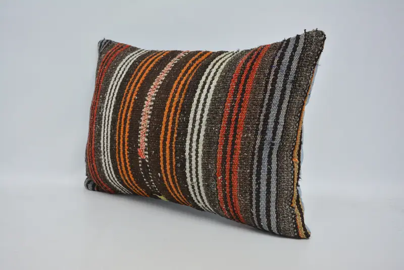 Pillow Case, Boho Pillow Sham Cover, Outdoor Pillow Cover, Boho Throw Pillow, Gift Pillow, Vintage Pillow, 16x24 Brown Pillow - 4