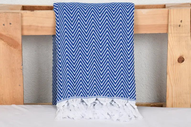 96x80 Cotton Chevron Towel, Woven Blanket, Maid Of Honor Gift, Wedding Favors, Wedding Gift Customized Blanket, Organic Throw, Turkish Blanket - 3