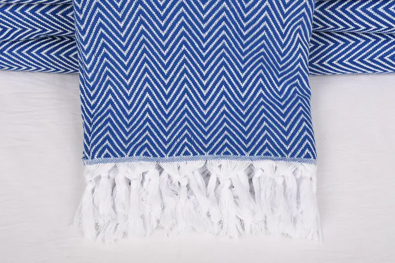 96x80 Cotton Chevron Towel, Woven Blanket, Maid Of Honor Gift, Wedding Favors, Wedding Gift Customized Blanket, Organic Throw, Turkish Blanket - 2