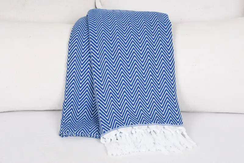 96x80 Cotton Chevron Towel, Woven Blanket, Maid Of Honor Gift, Wedding Favors, Wedding Gift Customized Blanket, Organic Throw, Turkish Blanket - 6