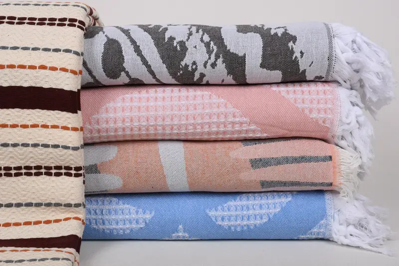 Beach Wedding Favor, Wedding Favors, Turkish Cotton Throw Blanket, Bedspread, 80x60 Cotton Set of 5 Towel, Gift For Best Friend, Bachelorette Gifts - 1