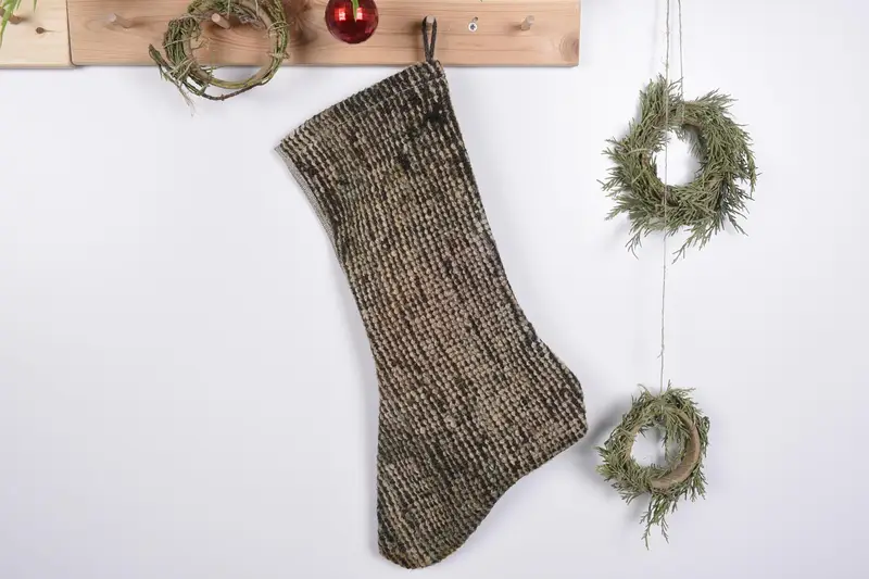 Media navideña festiva Kilim, media con estampado ornamental