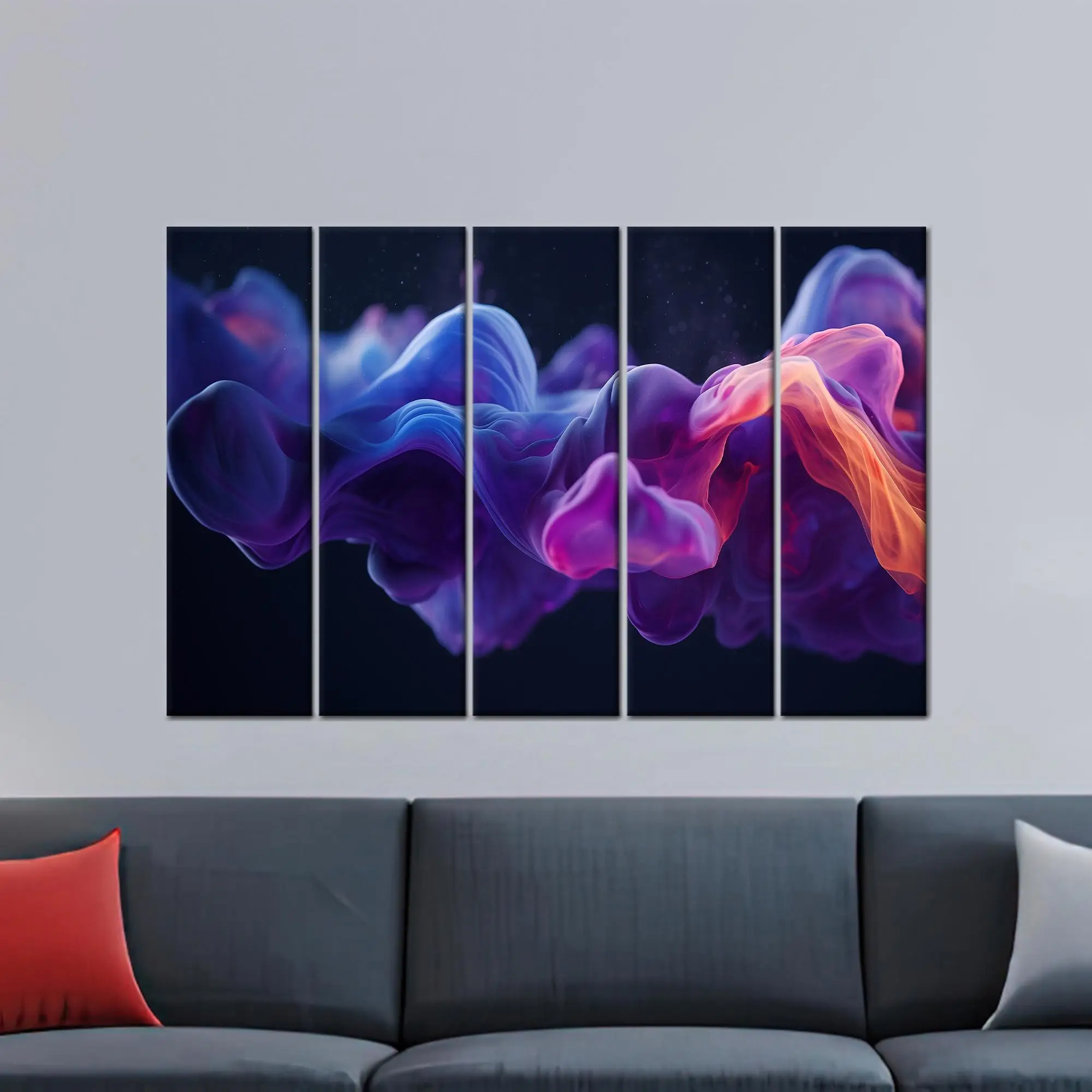 Artistic Canvas: Blue Smoke Design Printed Wall Art - 1