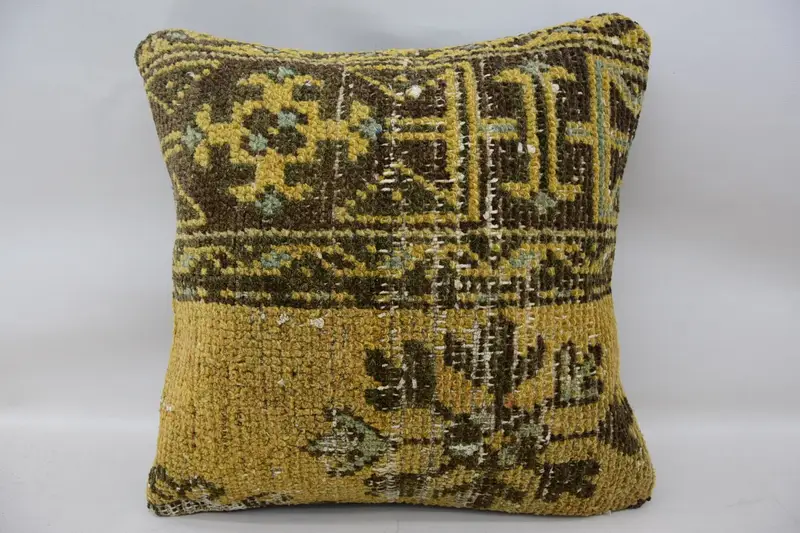 Sofa Pillow, Pillow Cover, 16x16 Beige Cushion Cover, Home Decor Pillow, Kilim Cushion Sham, Handmade Pillow, Turkish Kilim Pillow - 4
