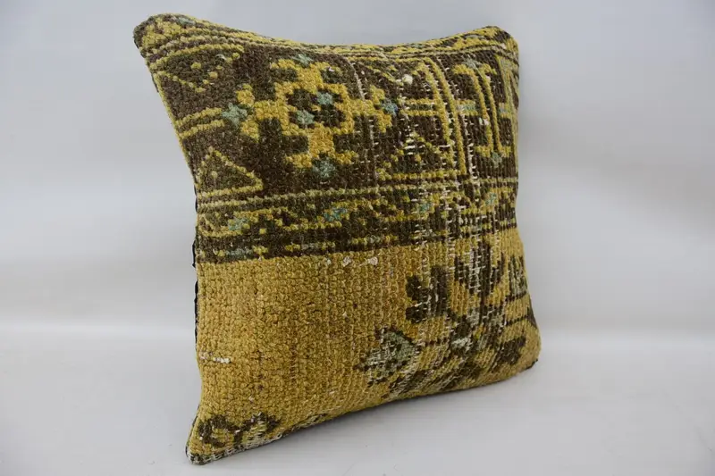 Sofa Pillow, Pillow Cover, 16x16 Beige Cushion Cover, Home Decor Pillow, Kilim Cushion Sham, Handmade Pillow, Turkish Kilim Pillow - 2