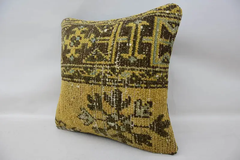 Sofa Pillow, Pillow Cover, 16x16 Beige Cushion Cover, Home Decor Pillow, Kilim Cushion Sham, Handmade Pillow, Turkish Kilim Pillow - 3