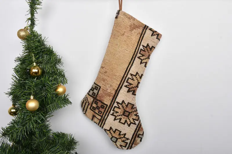 Rustik Tatil Dekoru, 7 İnç Noel Süsleri Çorabı