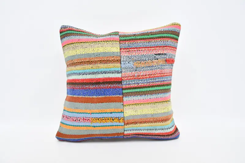 Home Decor Pillow, Boho Throw Cushion, Kilim Pillow, Boho Pillow Sham Cover, Cushion Case, Sofa Bolster Cushion Case, 20x20 Red Pillow - 1
