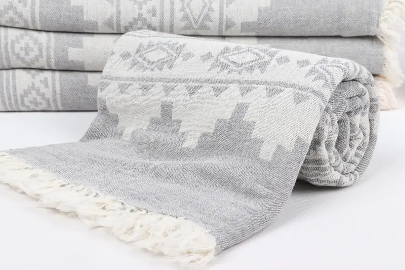 Handwoven Turkish bath towel, Handmade Gift, 70x36 Cotton Aztec Towel, Bachelor Party Favors, Gym Towel, Absorbent towel, Turkish beach towel - 5