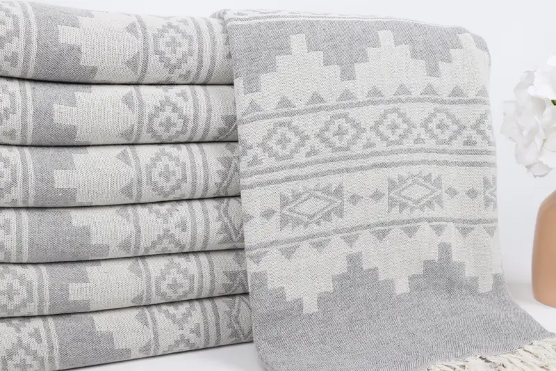 Handwoven Turkish bath towel, Handmade Gift, 70x36 Cotton Aztec Towel, Bachelor Party Favors, Gym Towel, Absorbent towel, Turkish beach towel - 3