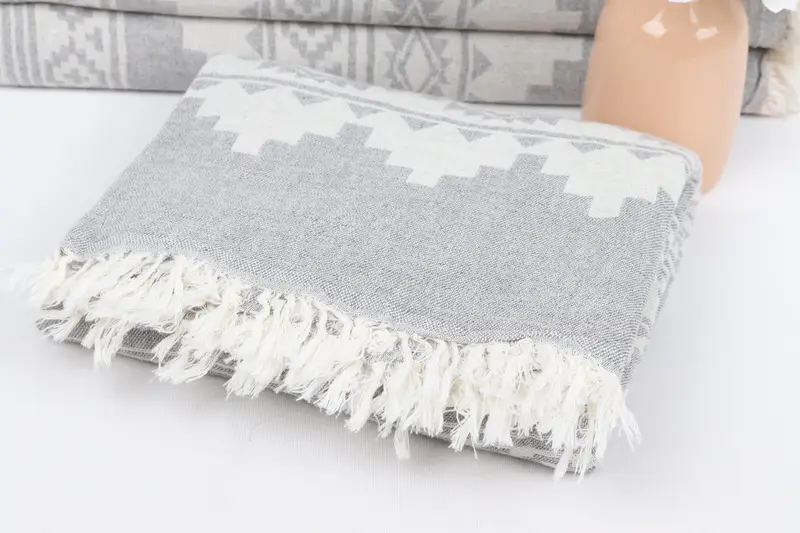 Handwoven Turkish bath towel, Handmade Gift, 70x36 Cotton Aztec Towel, Bachelor Party Favors, Gym Towel, Absorbent towel, Turkish beach towel - 6